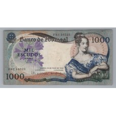 PORTUGAL MUY LINDO BILLETE DE 1000 ESCUDOS 1967